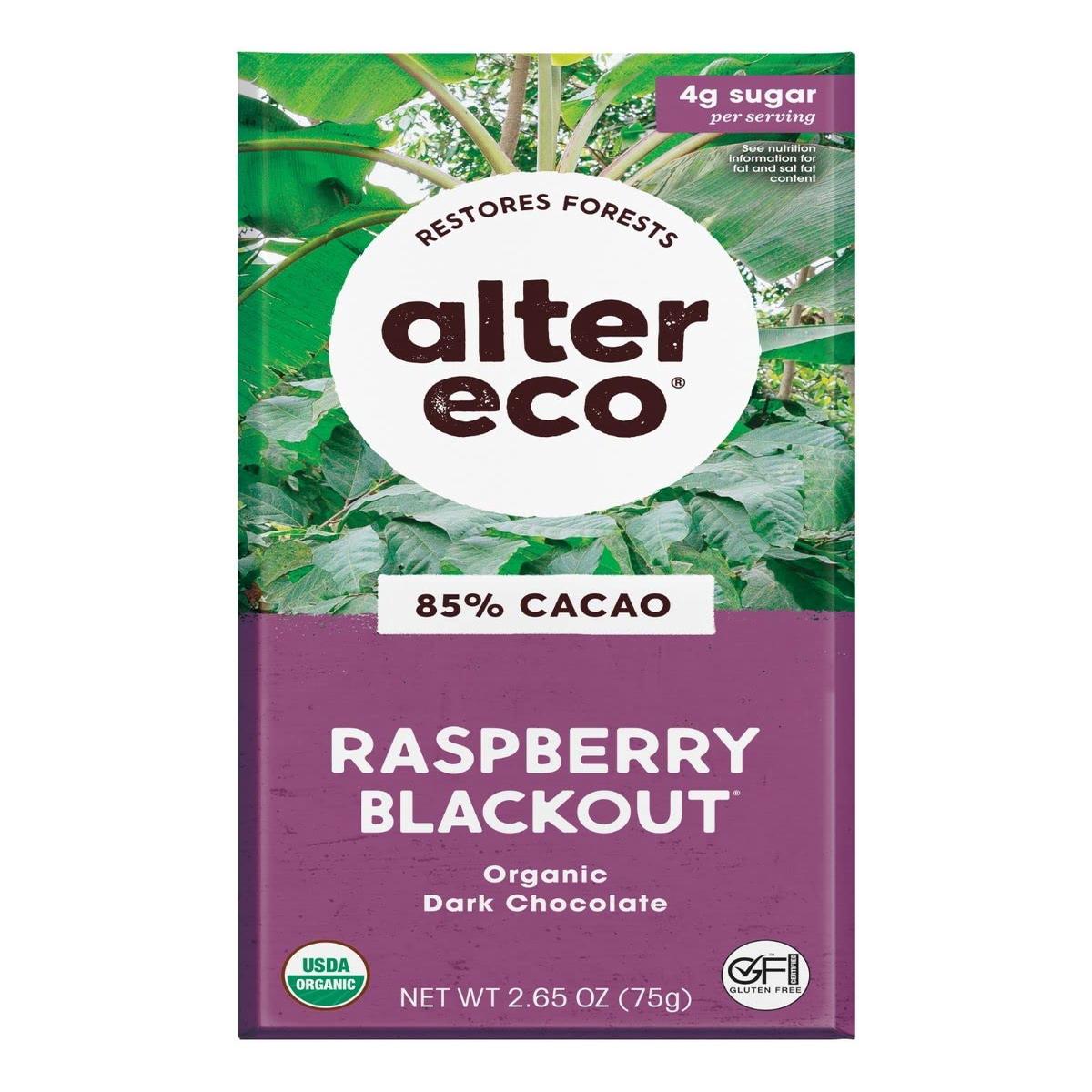 Alter Eco Dark Chocolate Bars, Pure Dark Cocoa, Fair Trade, Organic, Non-GMO, Gluten Free, 1 Count, Model LTE01189