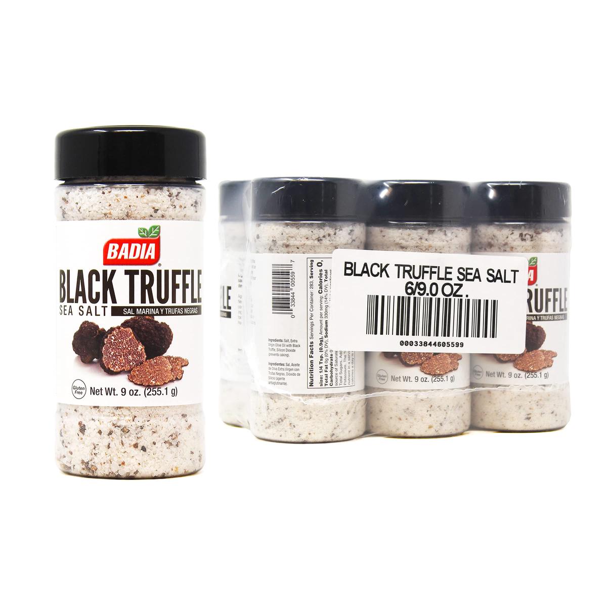 Badia Black Truffle Sea Salt, 9 Oz (Pack Of 6)  Rich, Earthy & Elegant Flavor