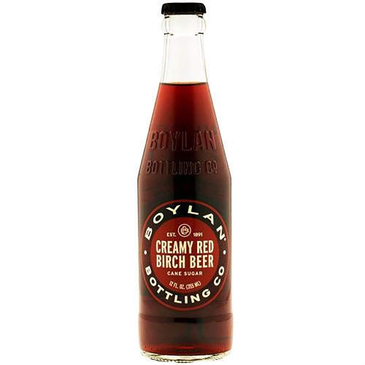 Boylan Pure Cane Sugar Soda Pop, Creamy Red Birch, 12 oz Glass Bottles, Pack of 6