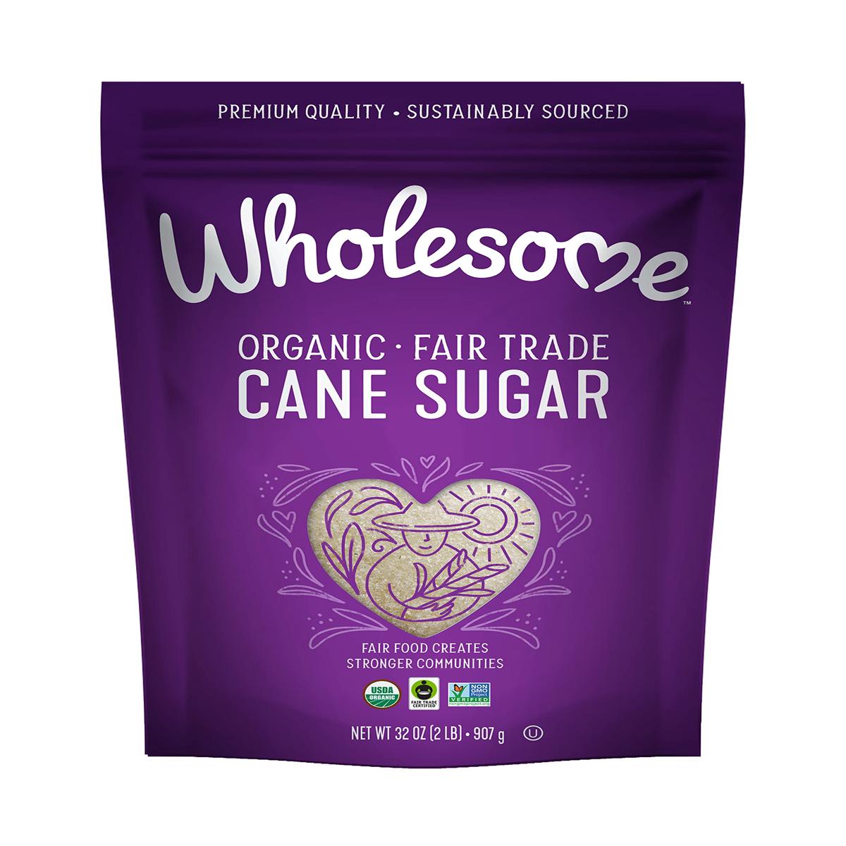 Wholesome Sweeteners 32-Ounce Organic Cane Sugar, Fair Trade, Non GMO, Gluten Free, Pure & Vegan, for Baking and Sweetening, 12