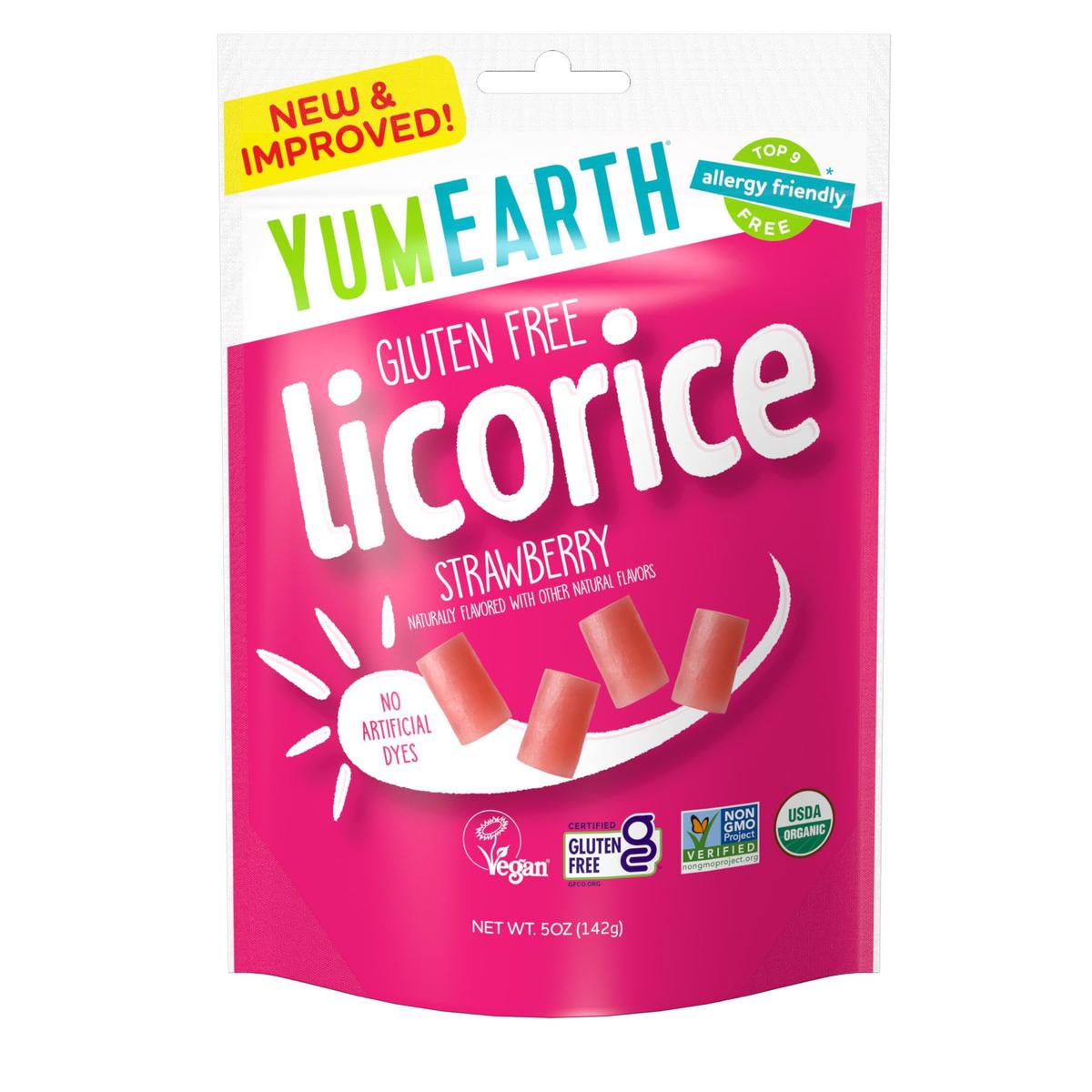 Yumearth Organic Gluten Free Strawberry Licorice Snack Packs - Allergy Friendly, Gluten Free, Non-Gmo, Vegan, No Artificial Flavors Or Dyes - 5 Ounce (Pack Of 1).