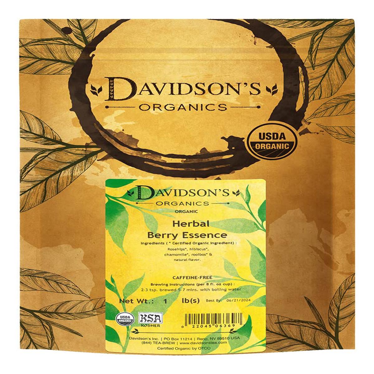 Davidson'S Organics, Herbal Berry Essence, Loose Leaf Tea, 16-Ounce Bag