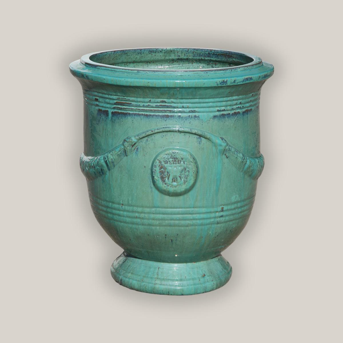 1-4023AQA 8211 Aqua Medallion Urn 8211 338221 x 338221 x 378221 Aqua Ceramic