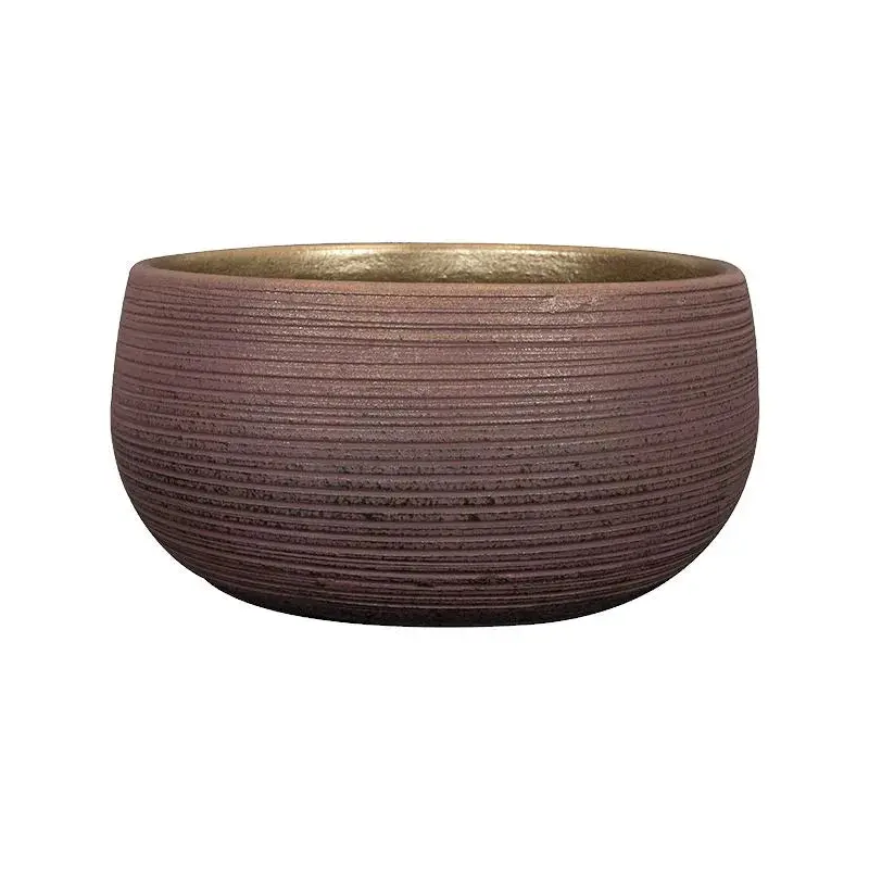 Lydia Plant Pot 13cm Height 26cm Dia Bowl Shiny Purple