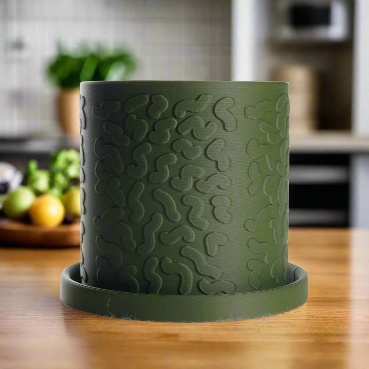 Tiny Squiggle Cheetah Planter Pot With Drainage Drip Tray 7MustardWithoutDripTray