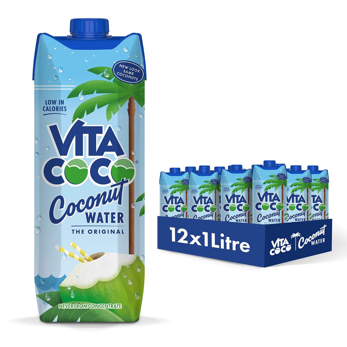 Vita Coco - Pure Coconut Water (1L X 12) - Naturally Hydrating - Packed With Electrolytes - Gluten Free - Full Of Vitamin C & Potassium