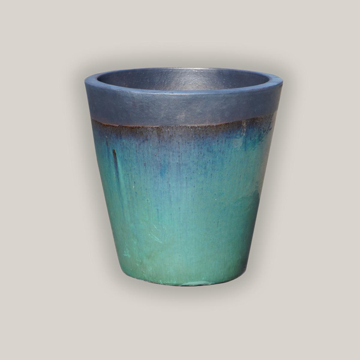 6024H6 8211 Matte BlackTurquoise Cone Planter 8211 108221 x 108221 x 108221 Matte BlackTurquoise Ceramic