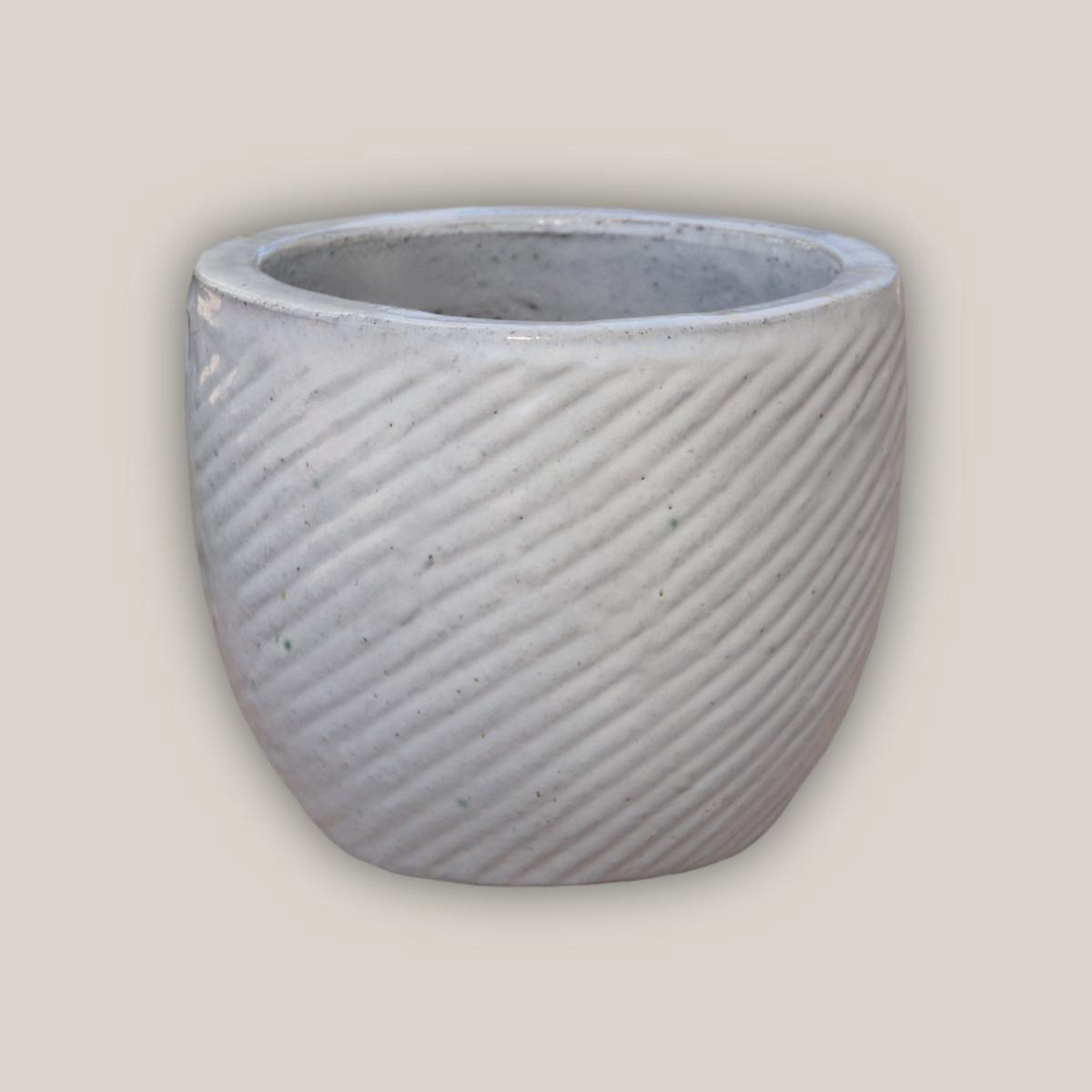 8981N12 8211 White Round Swirl Planter 8211 118221 x 118221 x 108221 White