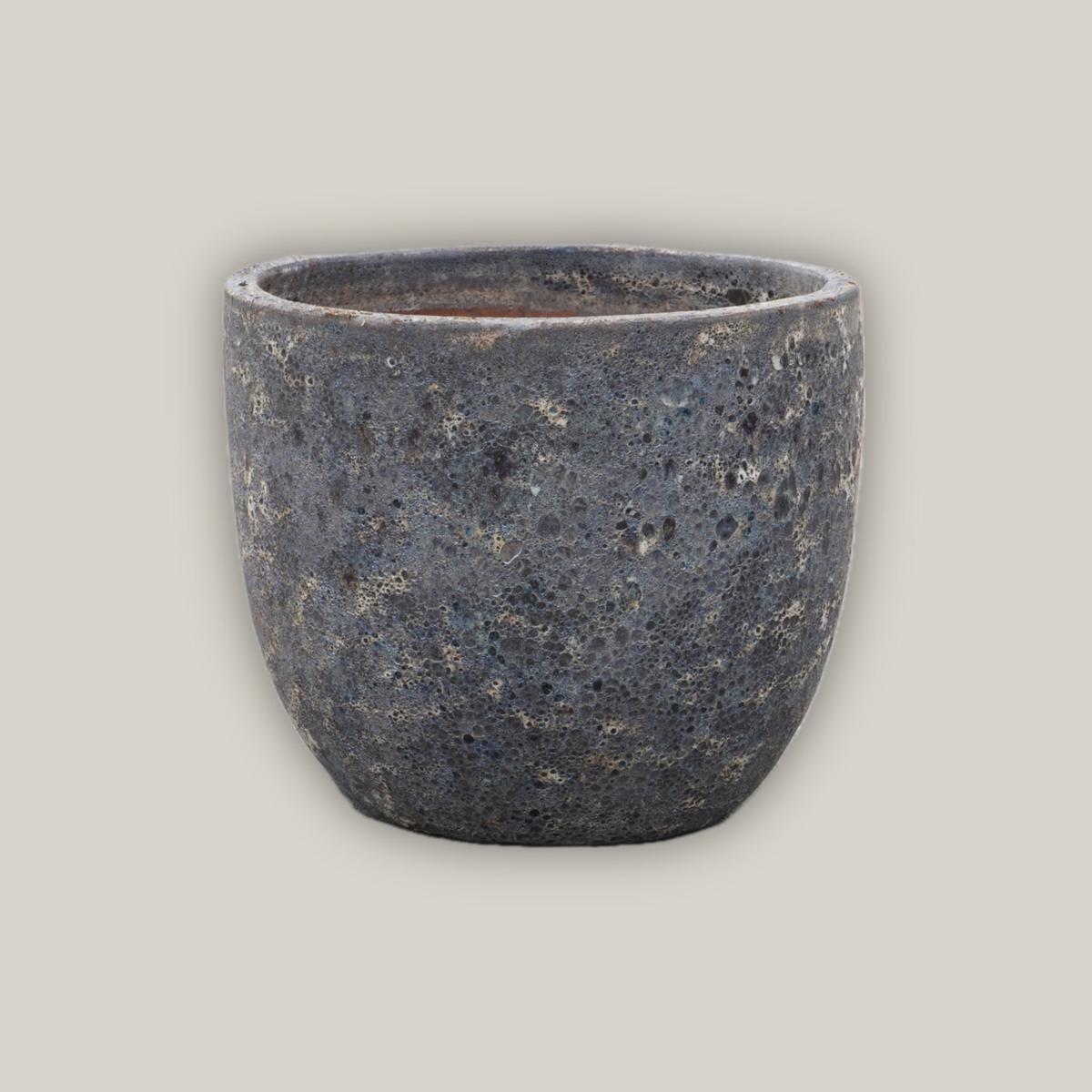9082C42 - Seafoam Brown Ceramic Bullet Planter - 19" x 19" x 17"