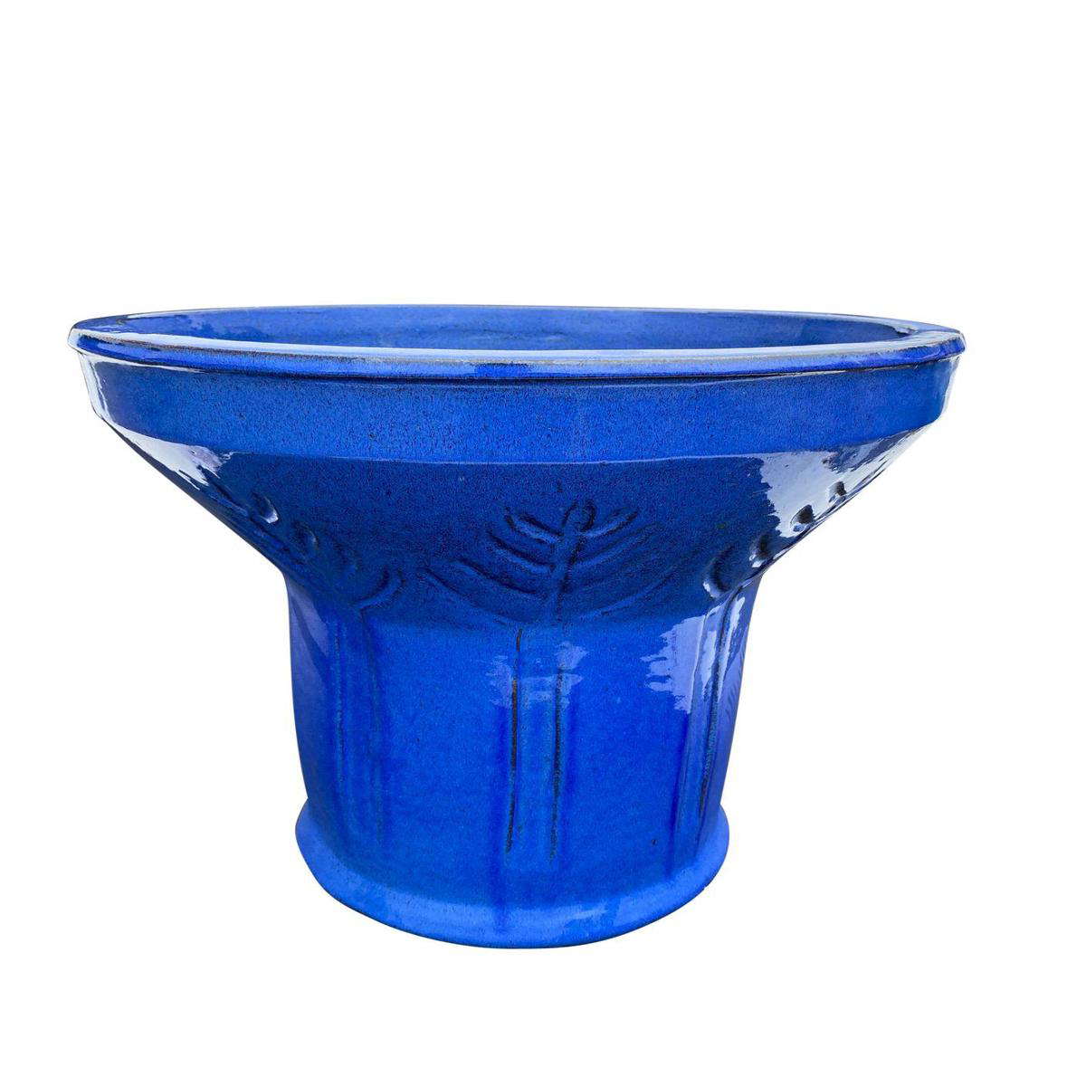 320L17 8211 Round Floral Ceramic Planter 8211 188221 x 188221 x 198221 Falling Blue