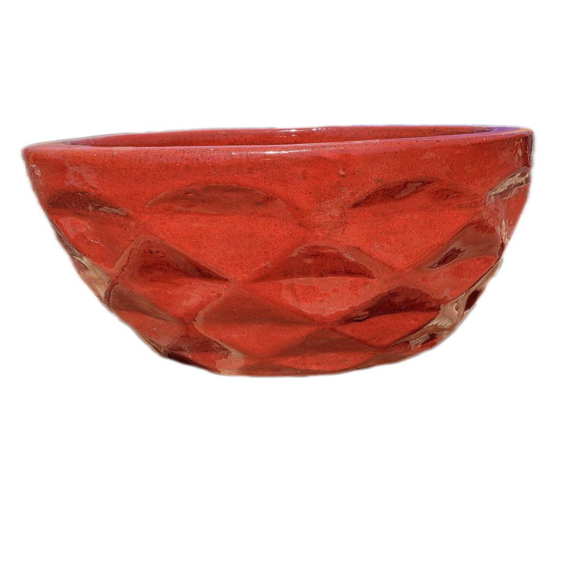 9783P12 - Chili Red Ceramic Dynamic Planter - 19" x 19" x 16" | Chili Red