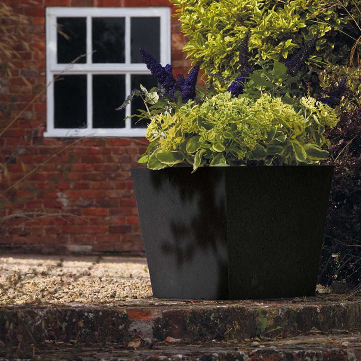 Stewart 48cm Basalt Low Square Planter