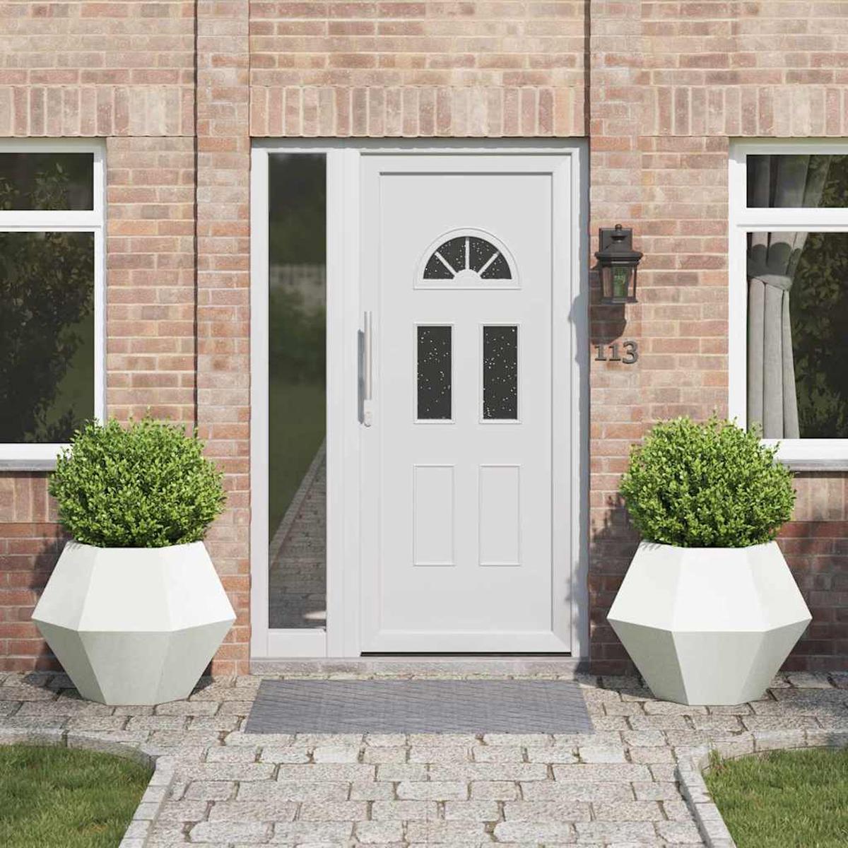 vidaXL Planter 2 pcs White 75 x 75 x 60 cm Steel