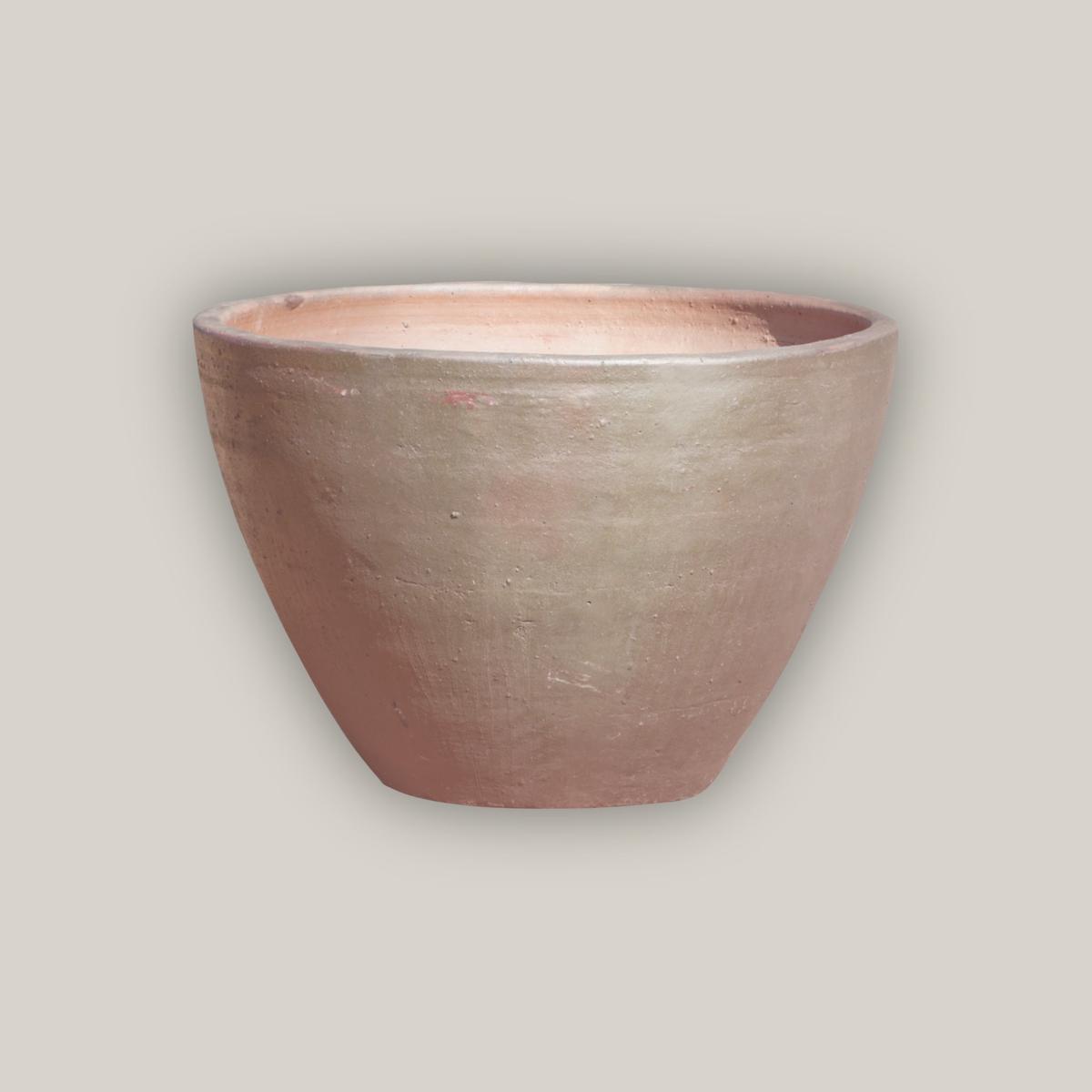 602R14 - Iron Clay Rustic Low Cone Ceramic Planter - 32" x 32" x 22" | Iron Clay