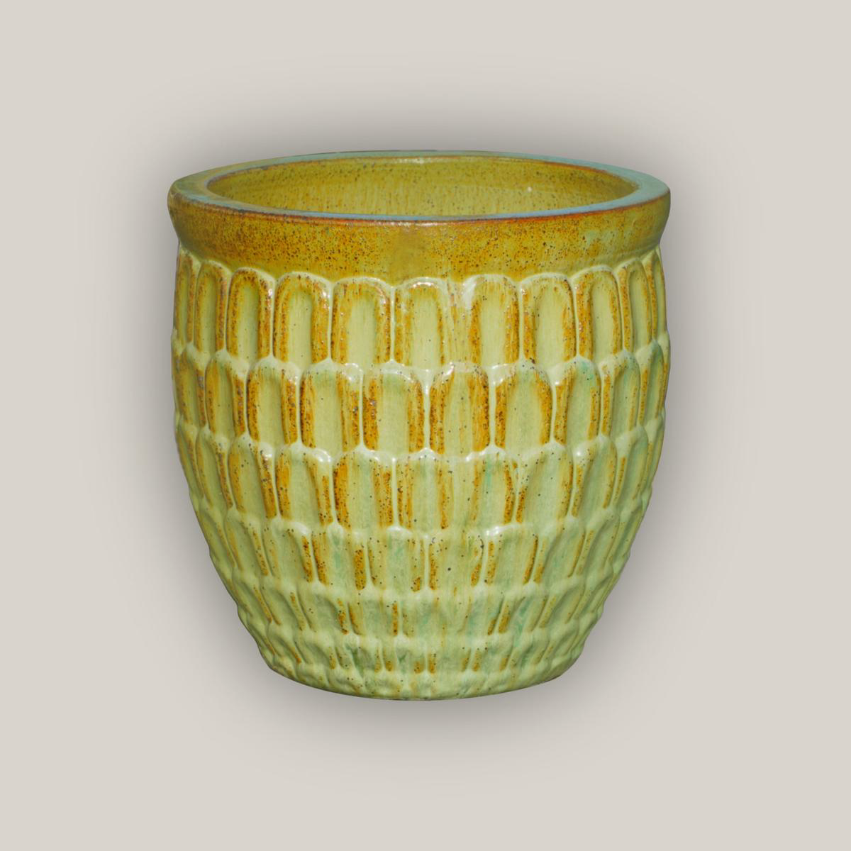 6051H19 8211 Speckled Avocado Dragon Scale Pot 8211 118221 x 118221 x 128221 Speckled Avocado