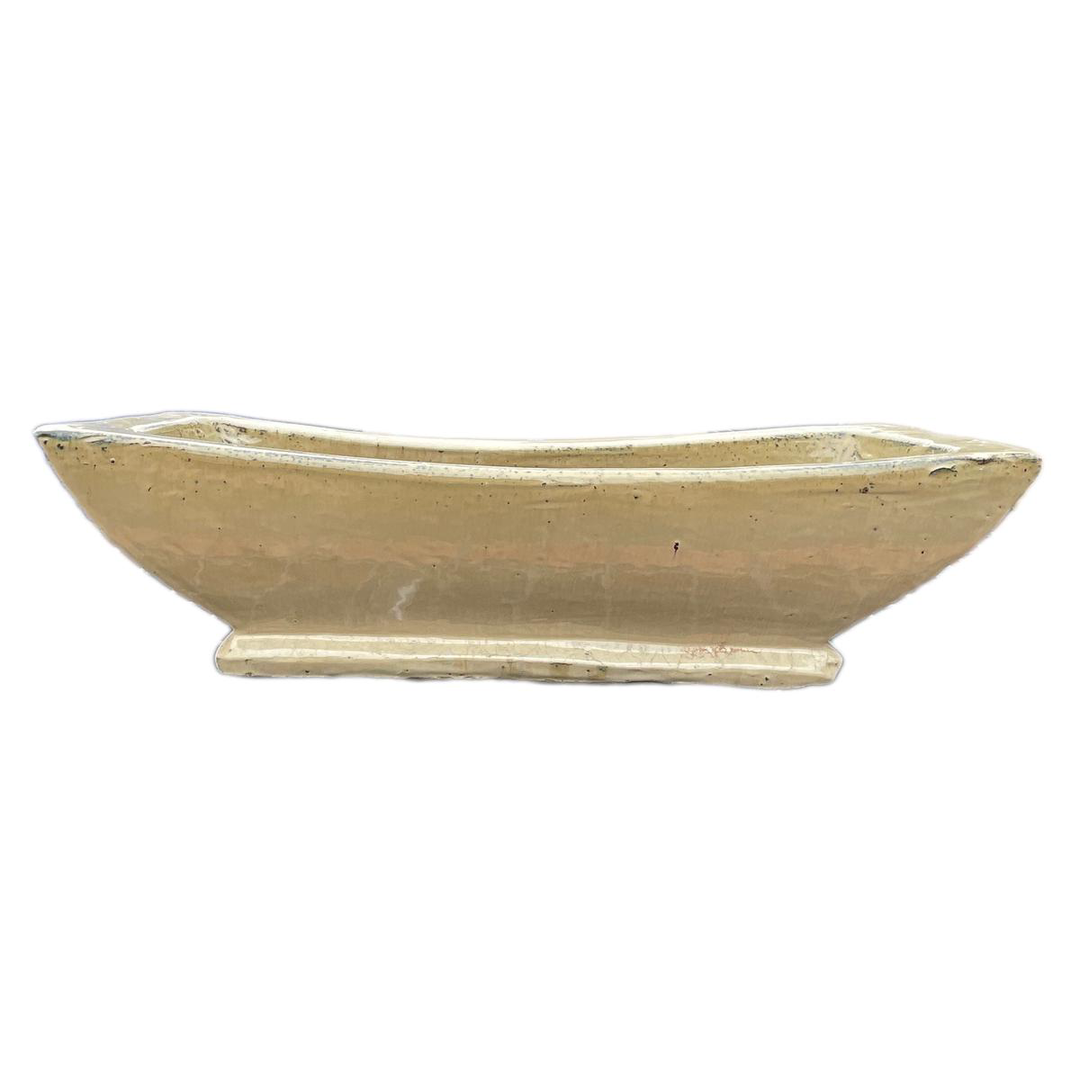 8872N7 8211 Cream Ceramic Rectangular Planter 8211 Short 8211 198221 x 98221 x 78221 Cream
