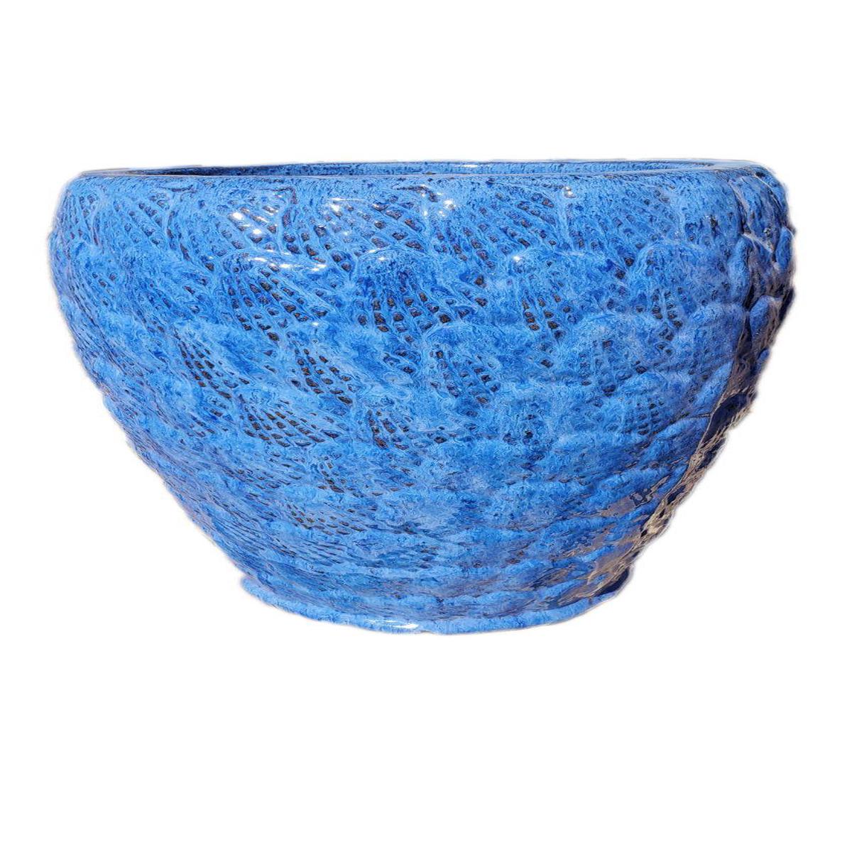 9158C1A - Ceramic Shell Pot - 22" x 22" x 23" | Cobalt Blue