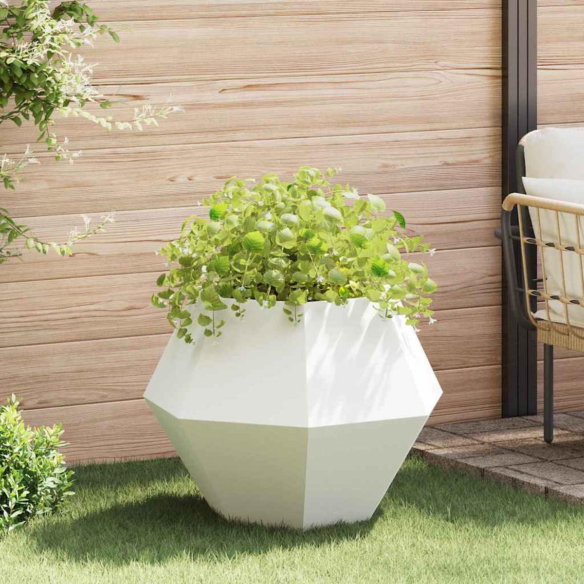 vidaXL Planter White 75 x 75 x 60 cm Steel