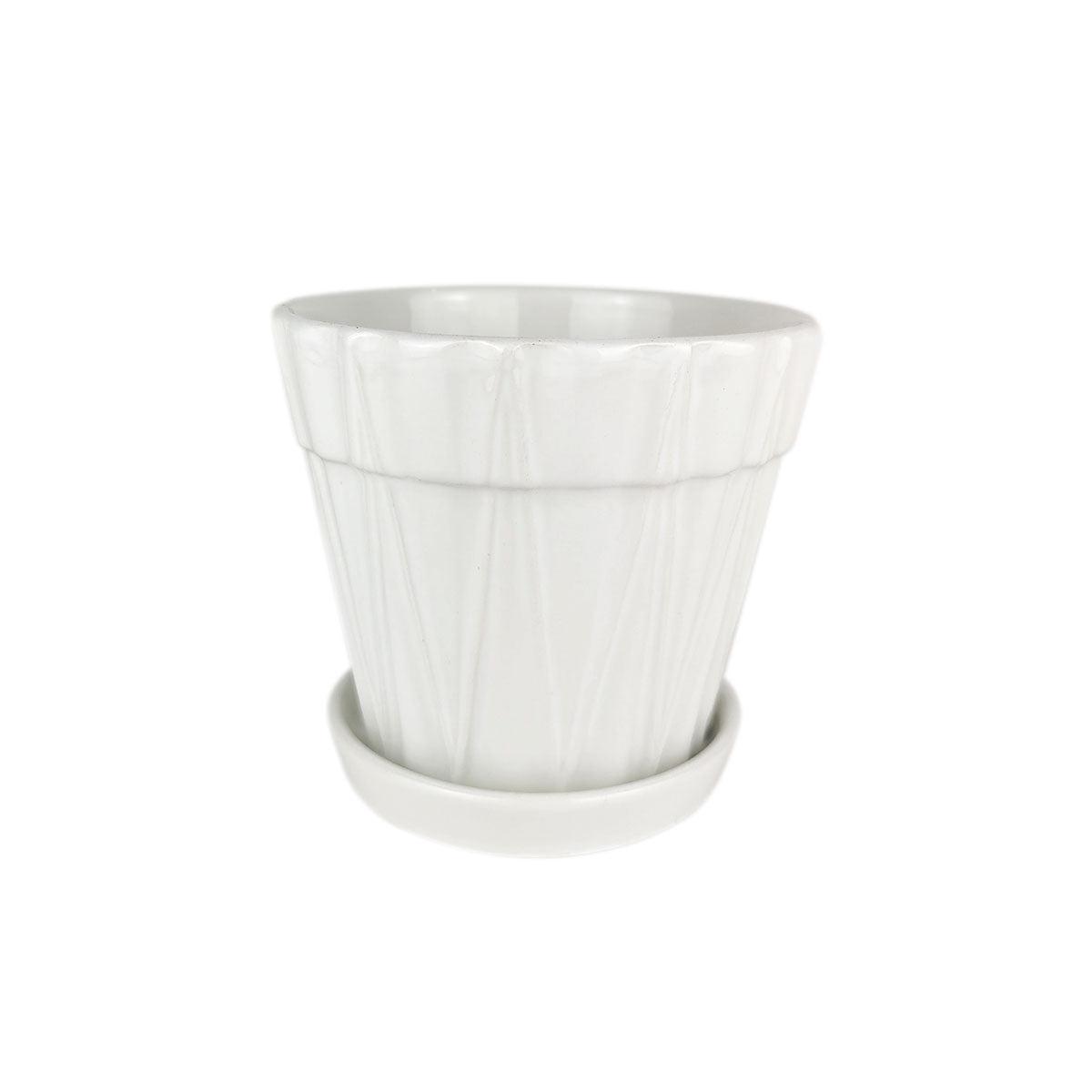 5.5 inch Decorative Ceramic Pot With Saucer - 5.5 inch