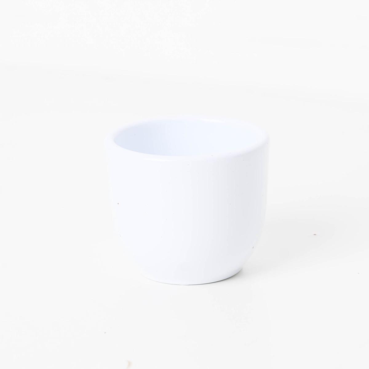 Tusca White Ceramic Pot - 7.5cm | White Gloss