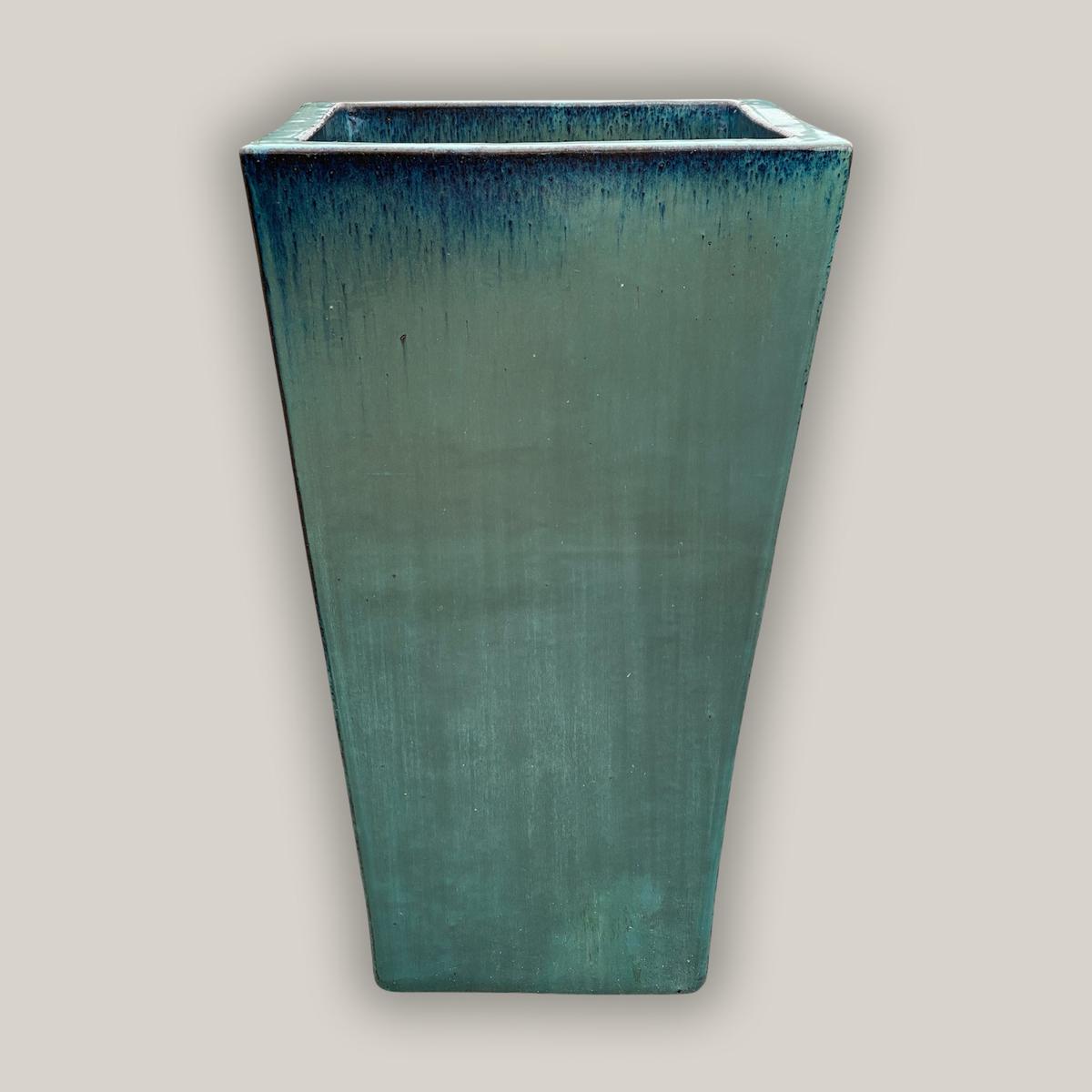 6016H1 - Turquoise Wedge Planter - 15" x 15" x 35" | Turquoise | Ceramic