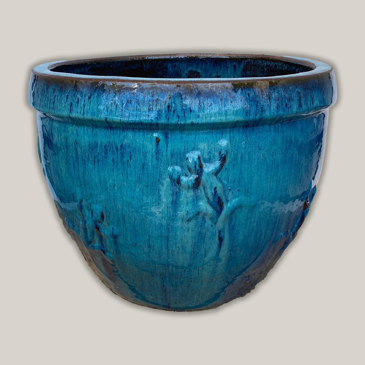 8151N66 - Antique Marble Green Gecko Planter - 12" x 12" x 9" / Antique Marble Green