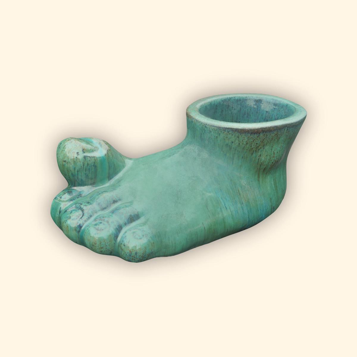 9536LC3 8211 Aqua Left Foot Ceramic Planter 8211 118221 x 228221 x 98221