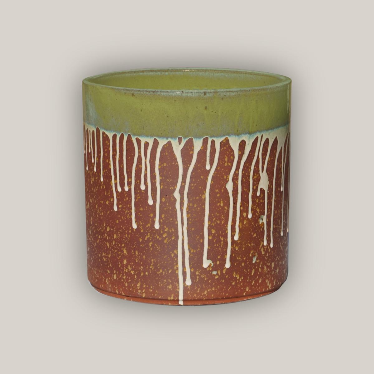 3101L47 - Lemon Sand Short Cylinder Planter - 8" x 8" x 8" | Lemon Sand