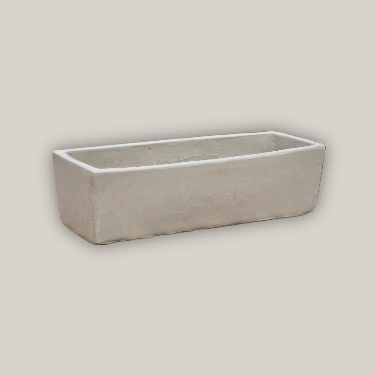 212M3 - Cream Rectangular Ceramic Planter - 18" x 6" x 6" | Cream