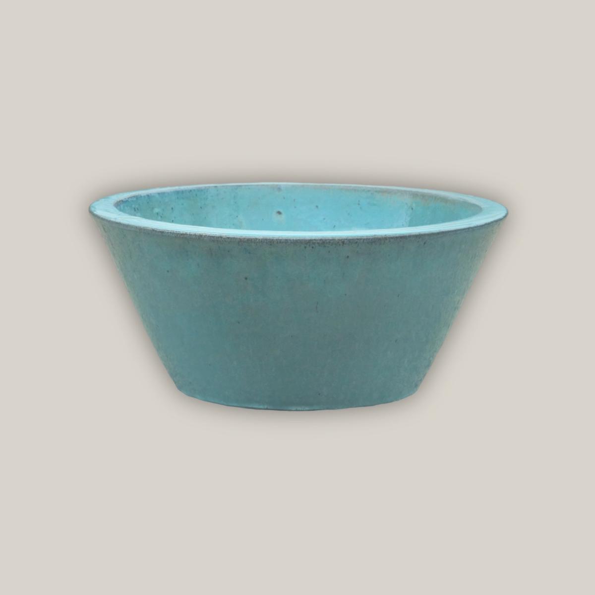 6028H1 - Turquoise Low Cone Pot - 16" x 16" x 7" | Turquoise | Ceramic