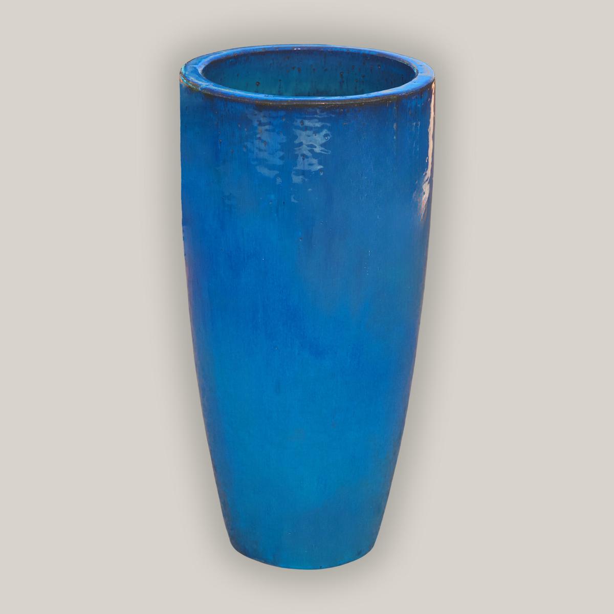 6036H47 - Blue Tapered Cylinder Planter - 9.5" x 9.5" x 19" / Blue