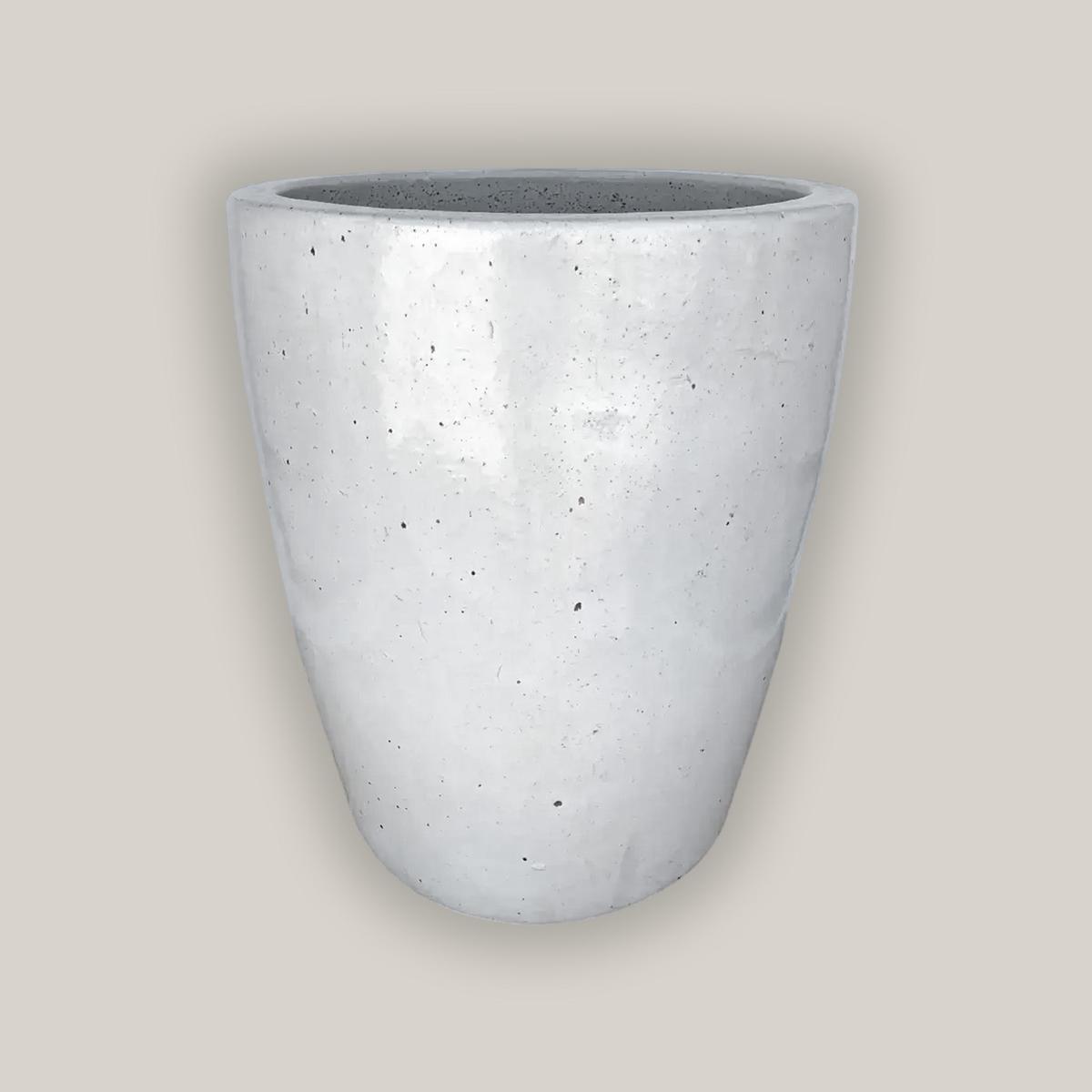 6055H25 - White Short Tapered Cylinder Planter - 15" x 15" x 19" / White