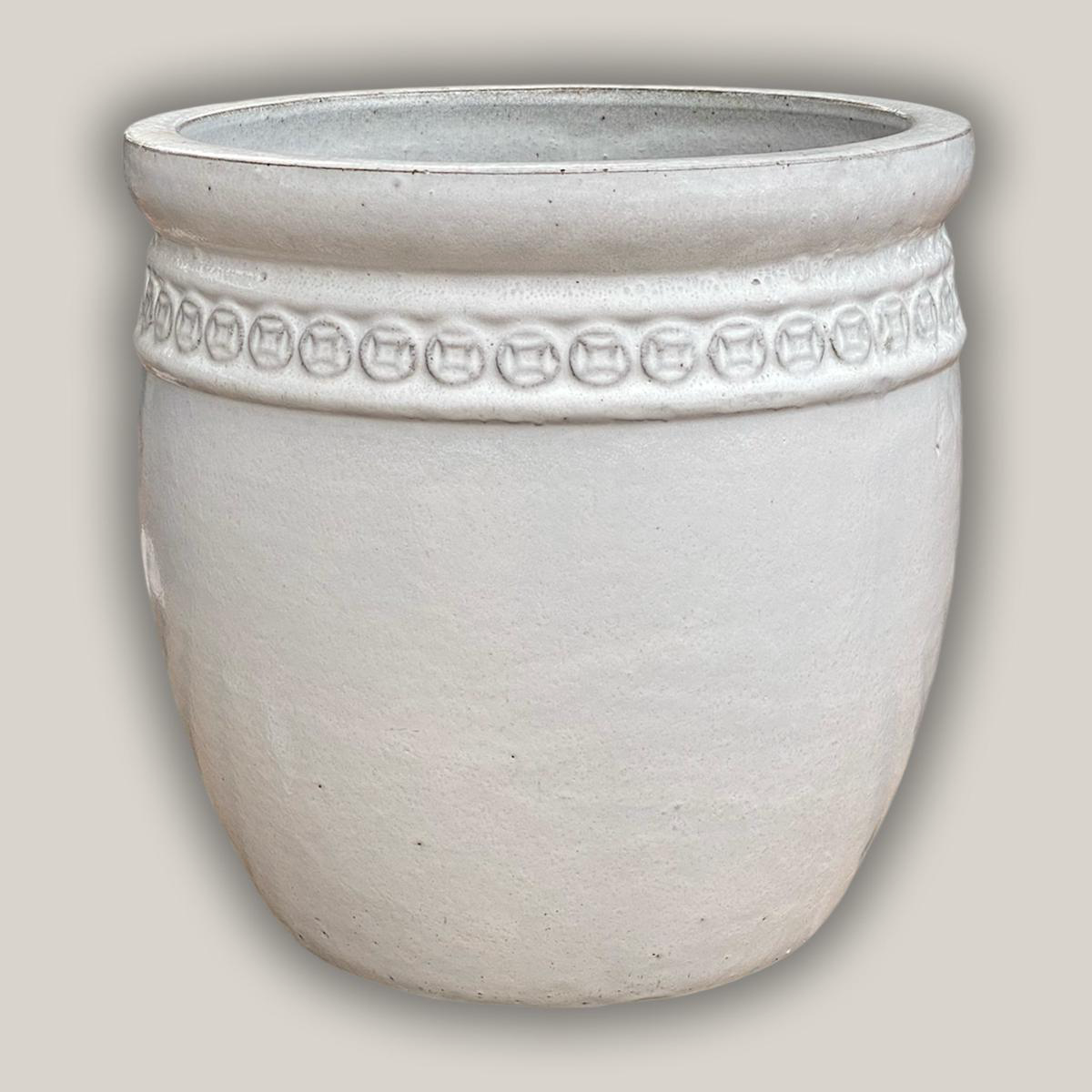 6079H25 8211 White Coin Pot 8211 258221 x 258221 x 238221 White Ceramic