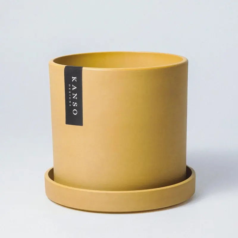 7 Inch Upcycled Signature Stone Planter Pot & Saucer