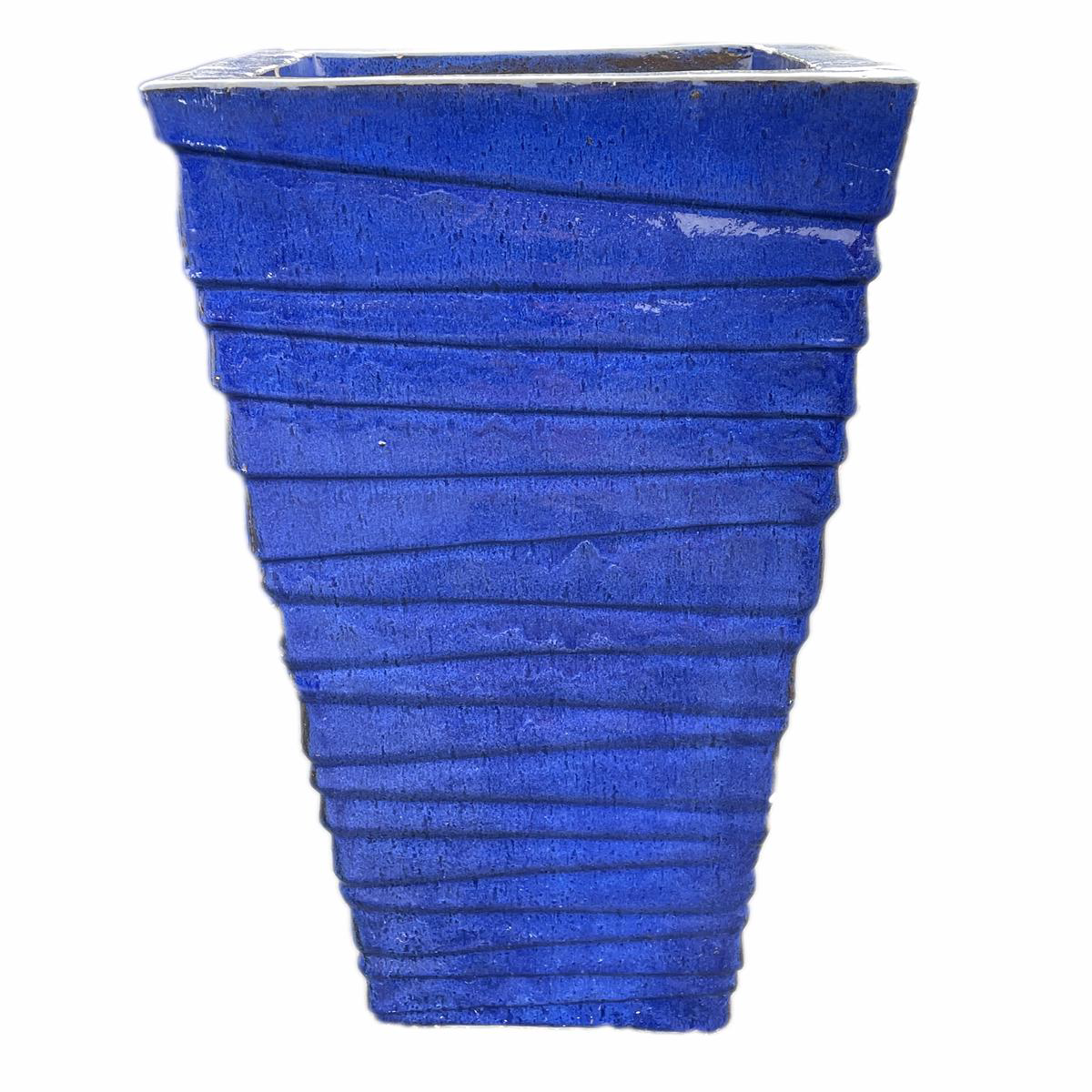 8625N8 8211 Blue Jagged Line Ceramic Square Planter 8211 158221 x 158221 x 358221 Blue
