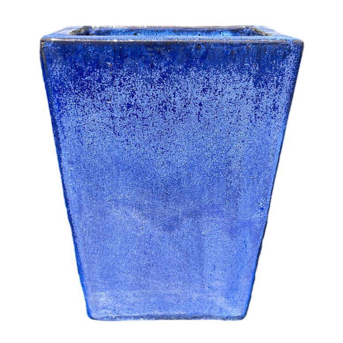 9775C1- Cobalt Blue Ceramic Square Planter - 21" x 21" x 36" / Cobalt Blue