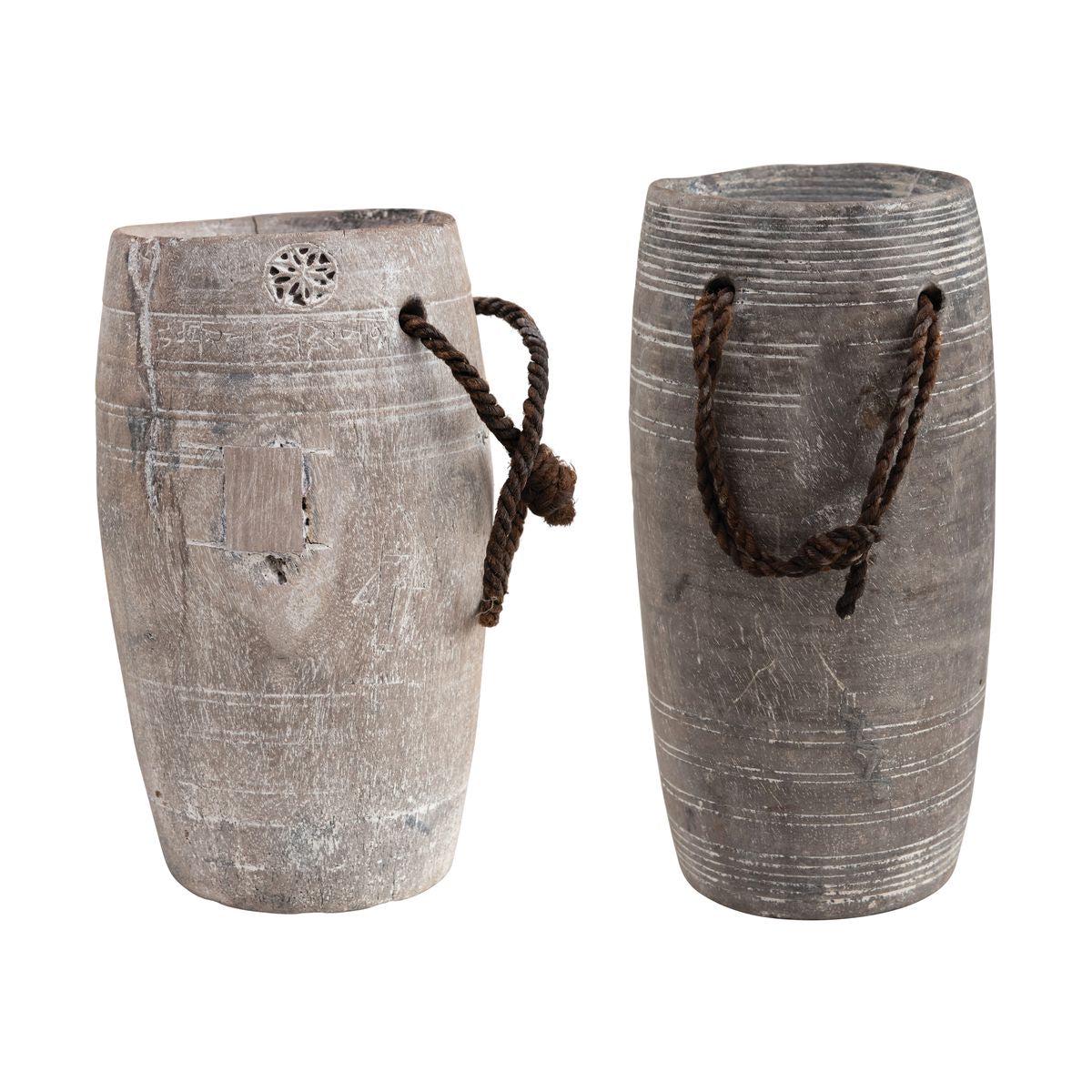 Round Wood Pot