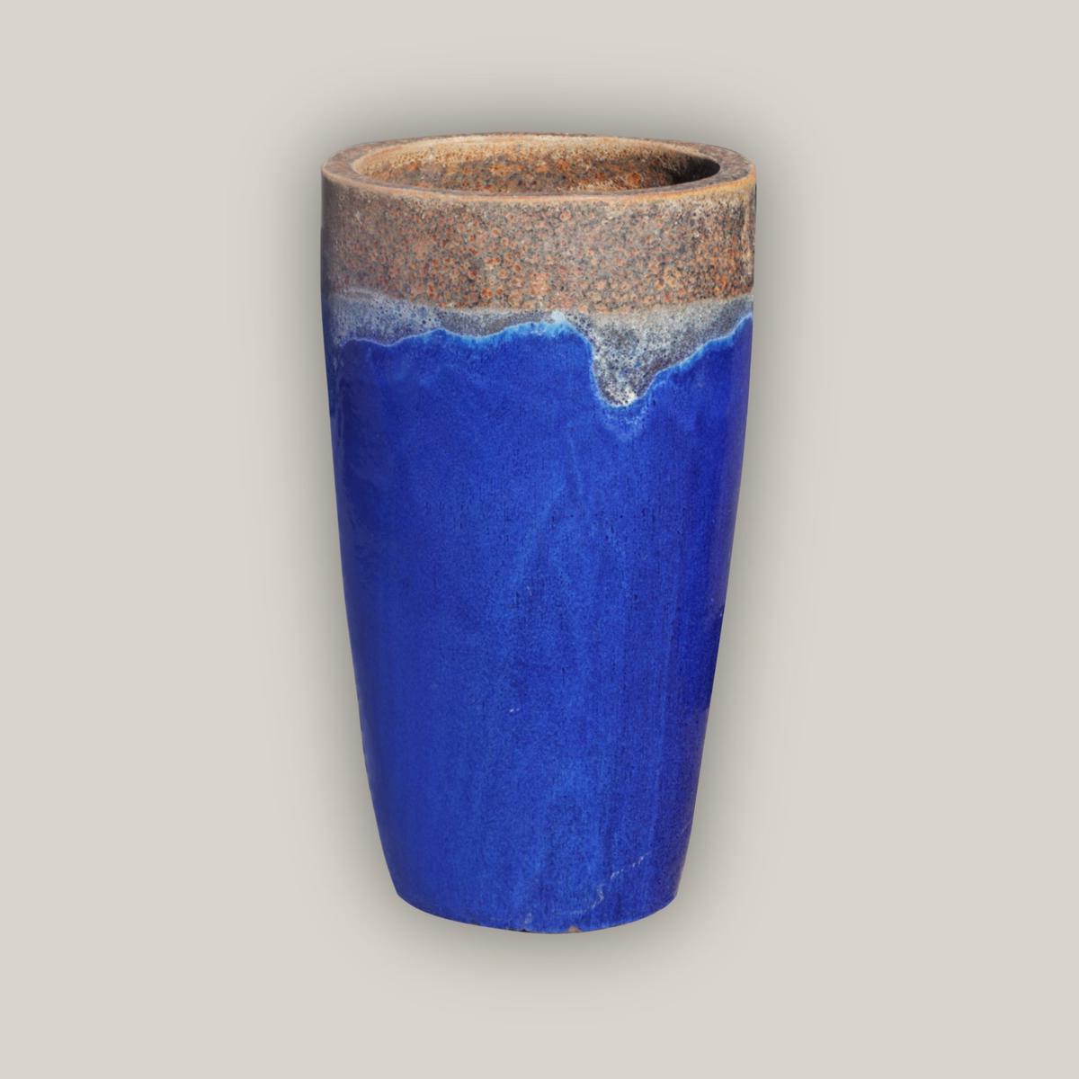 8464S51 8211 AngkorBlue Slim Round Ceramic Planter 8211 208221 x 208221 x 368221 AngkorBlue