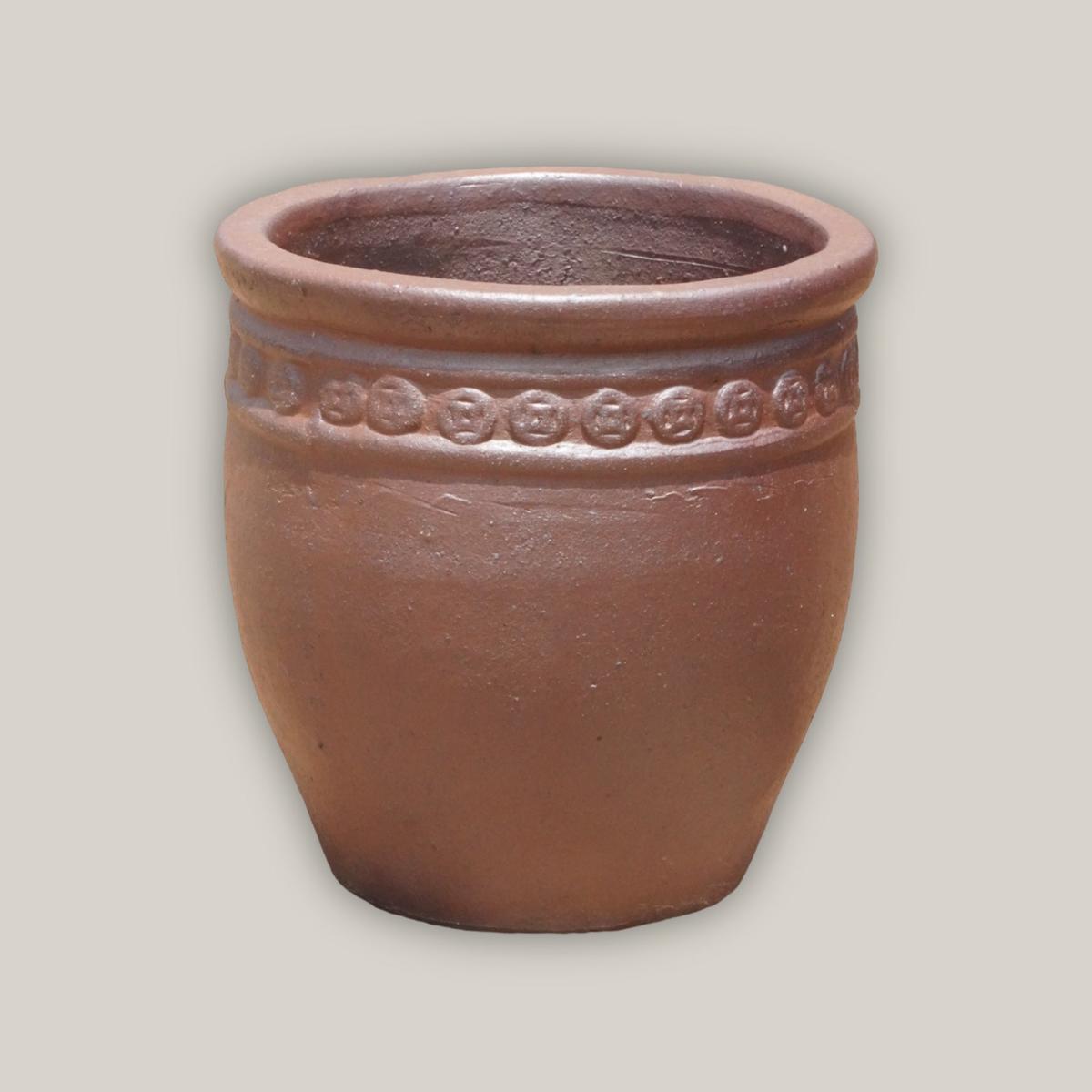 9054C32 - Rustic Unglazed Coin Pot - 12" x 12" x 12" | Rustic Unglazed | Ceramic