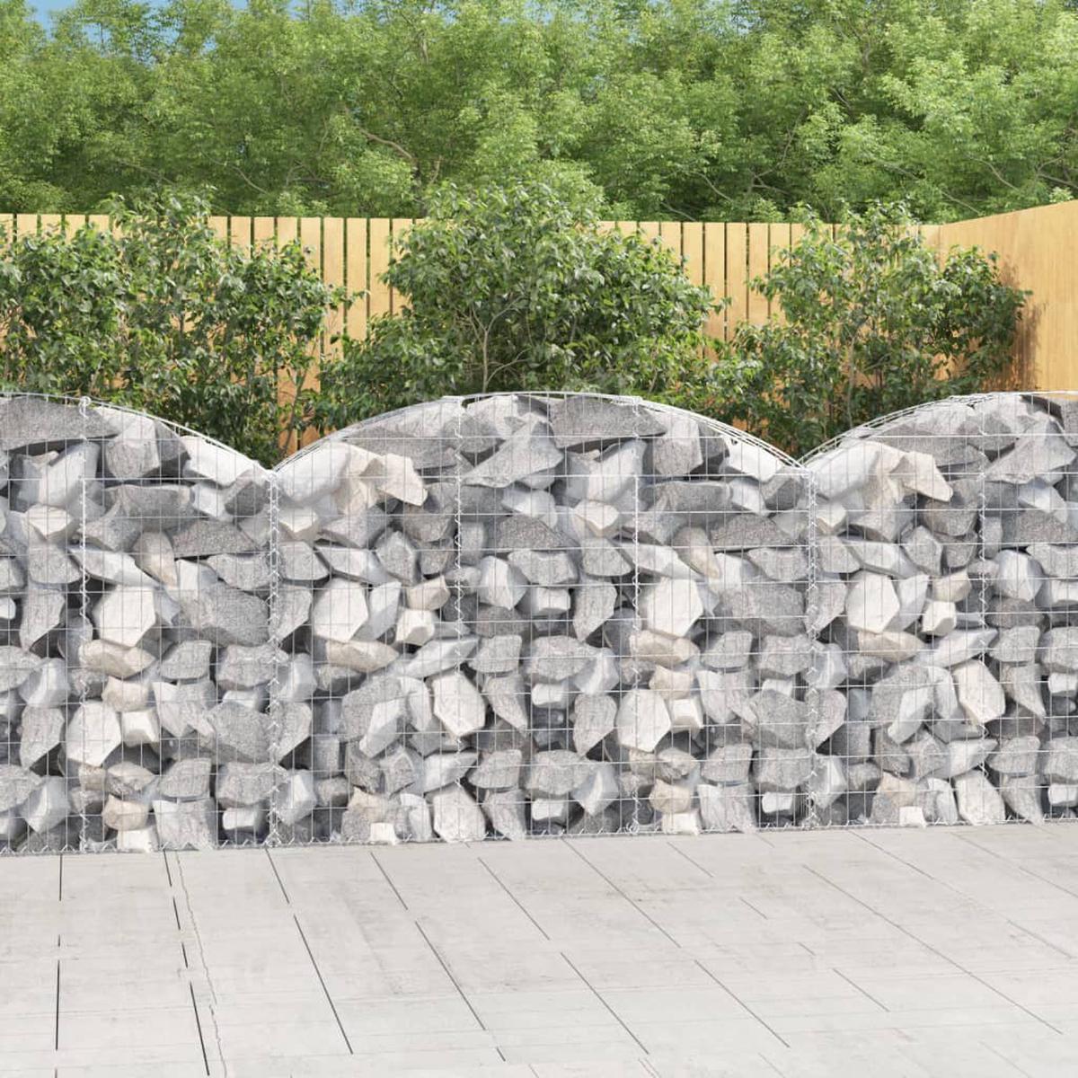 vidaXL Arched Gabion Basket 150x30x100/120 cm Galvanised Iron