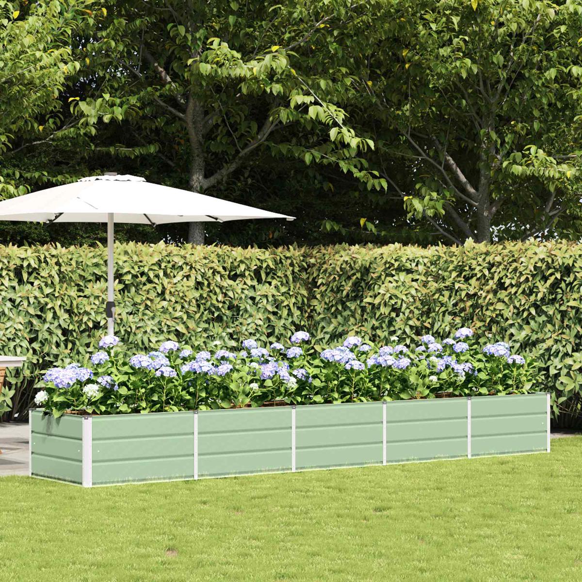 vidaXL Planter Green 400 x 80 x 45 cm Steel
