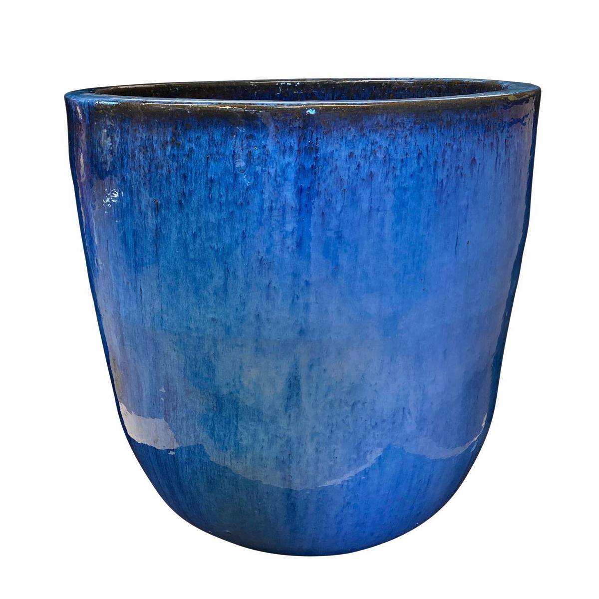 9014C1A - Cobalt Blue Modern Cylinder Planter - 18" x 18" x 24" | Cobalt Blue | Ceramic