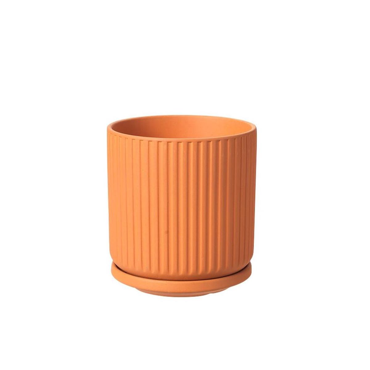 Tango Orange Cresta Pot with Saucer