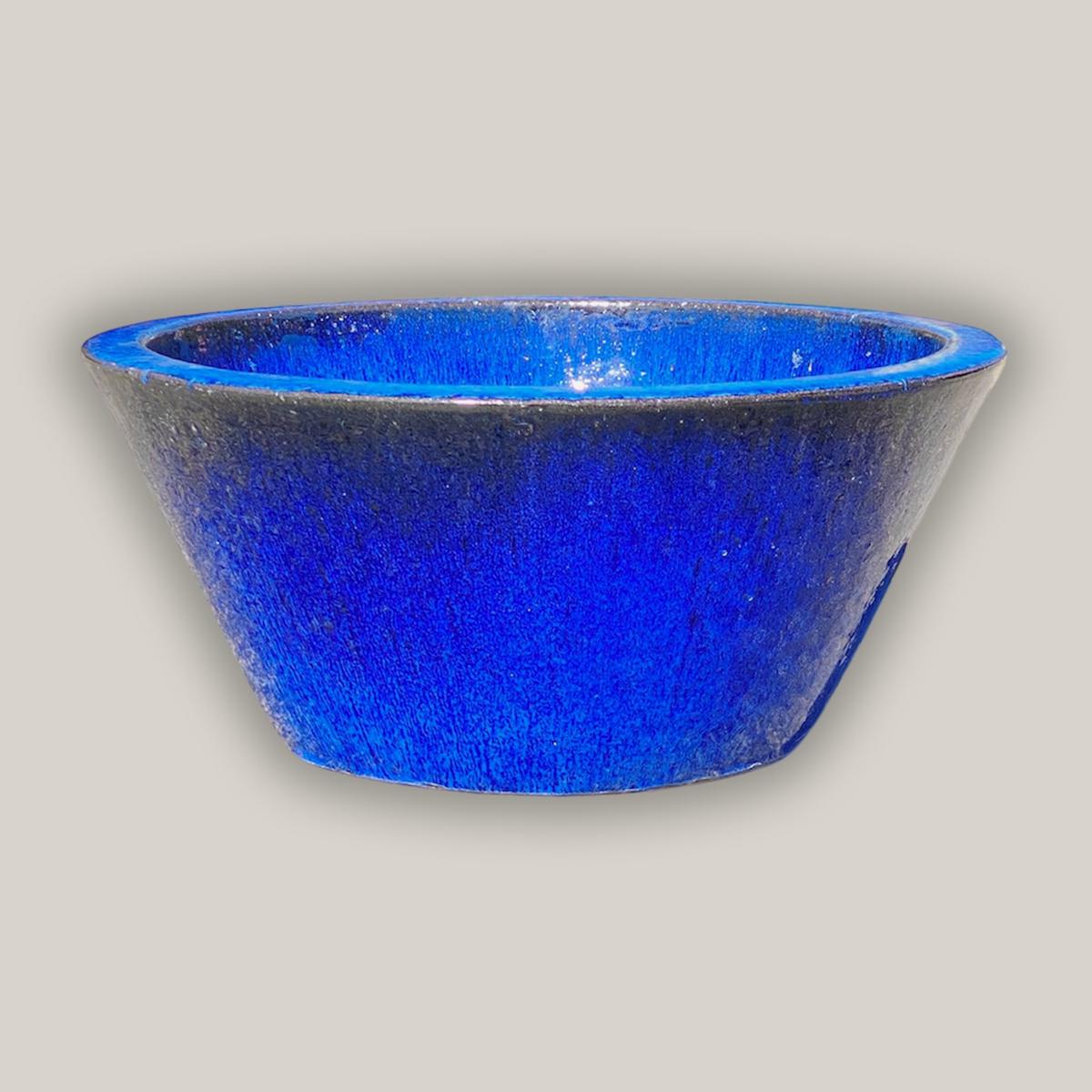 6028H47 - Blue Low Cone Pot - 24" x 24" x 10" | Blue | Ceramic