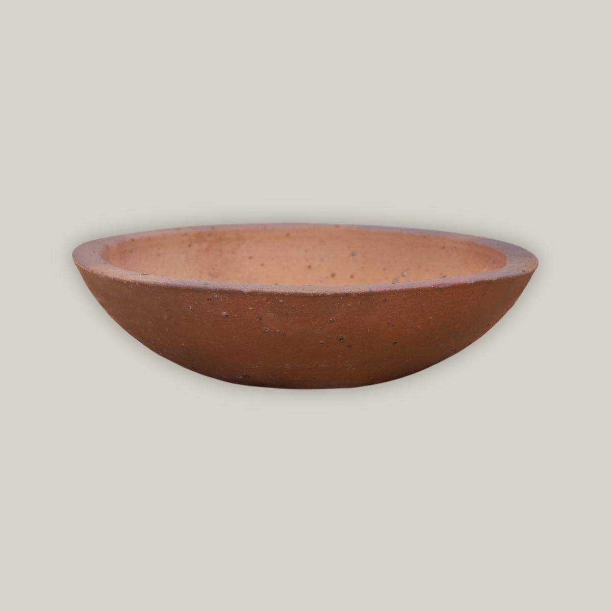 603R14 - Iron Clay Rustic Style Wide Bowl - 20" x 20" x 6" | Iron Clay