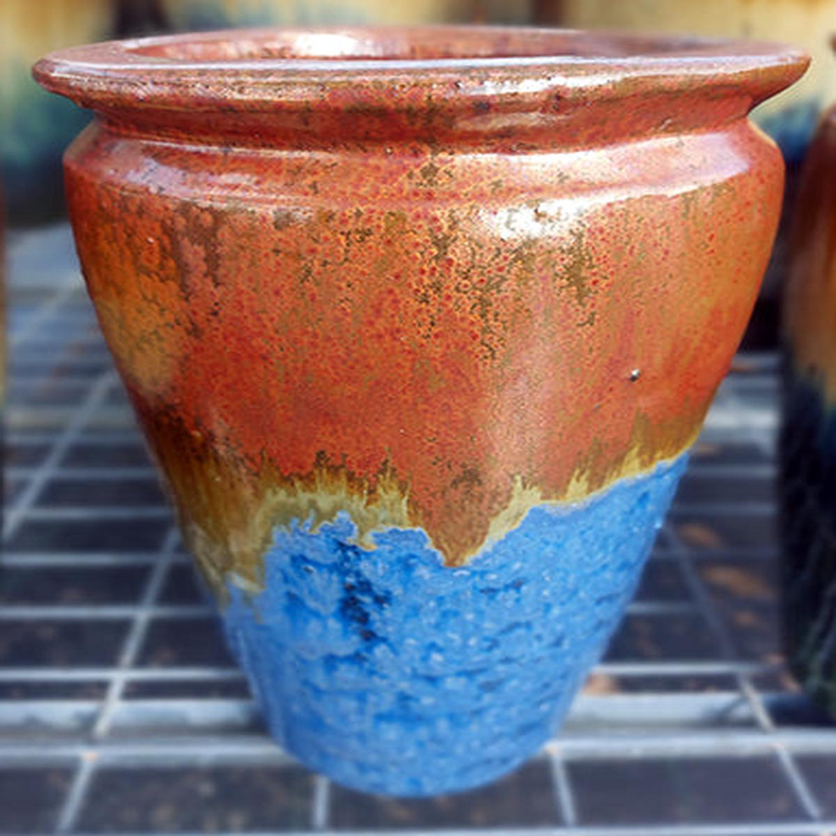 9009P17 8211 Ceramic Pavia Planter 8211 Copper Cream Blue 98221 x 98221 x 148221