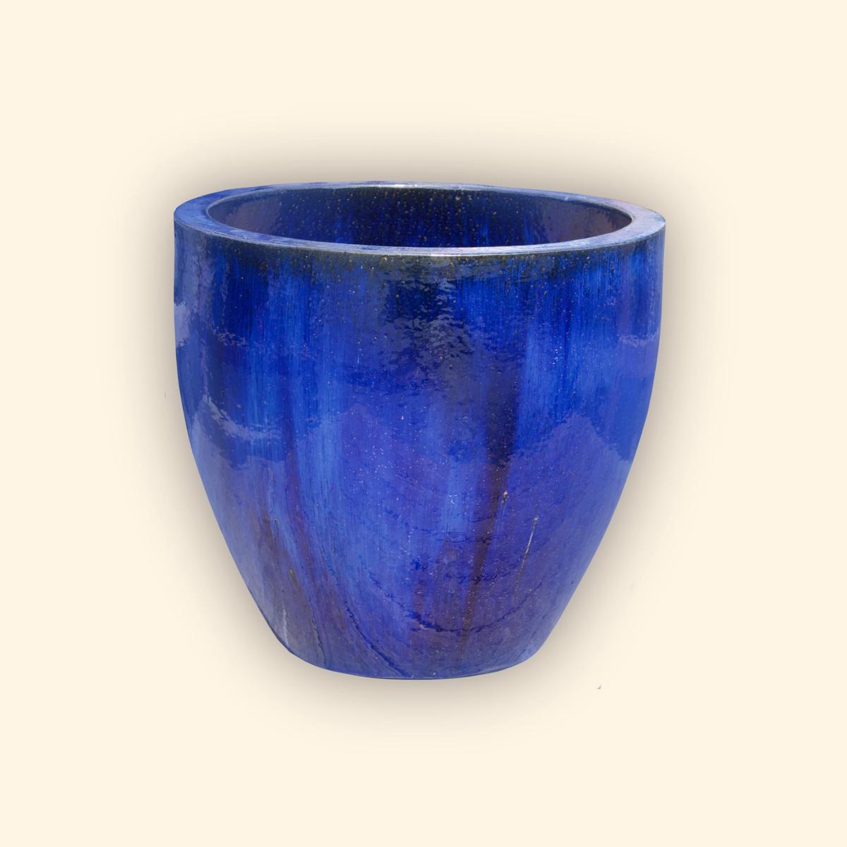 9082C1A - Cobalt Blue Ceramic Bullet Planter - 12" x 12" x 11" | Cobalt Blue