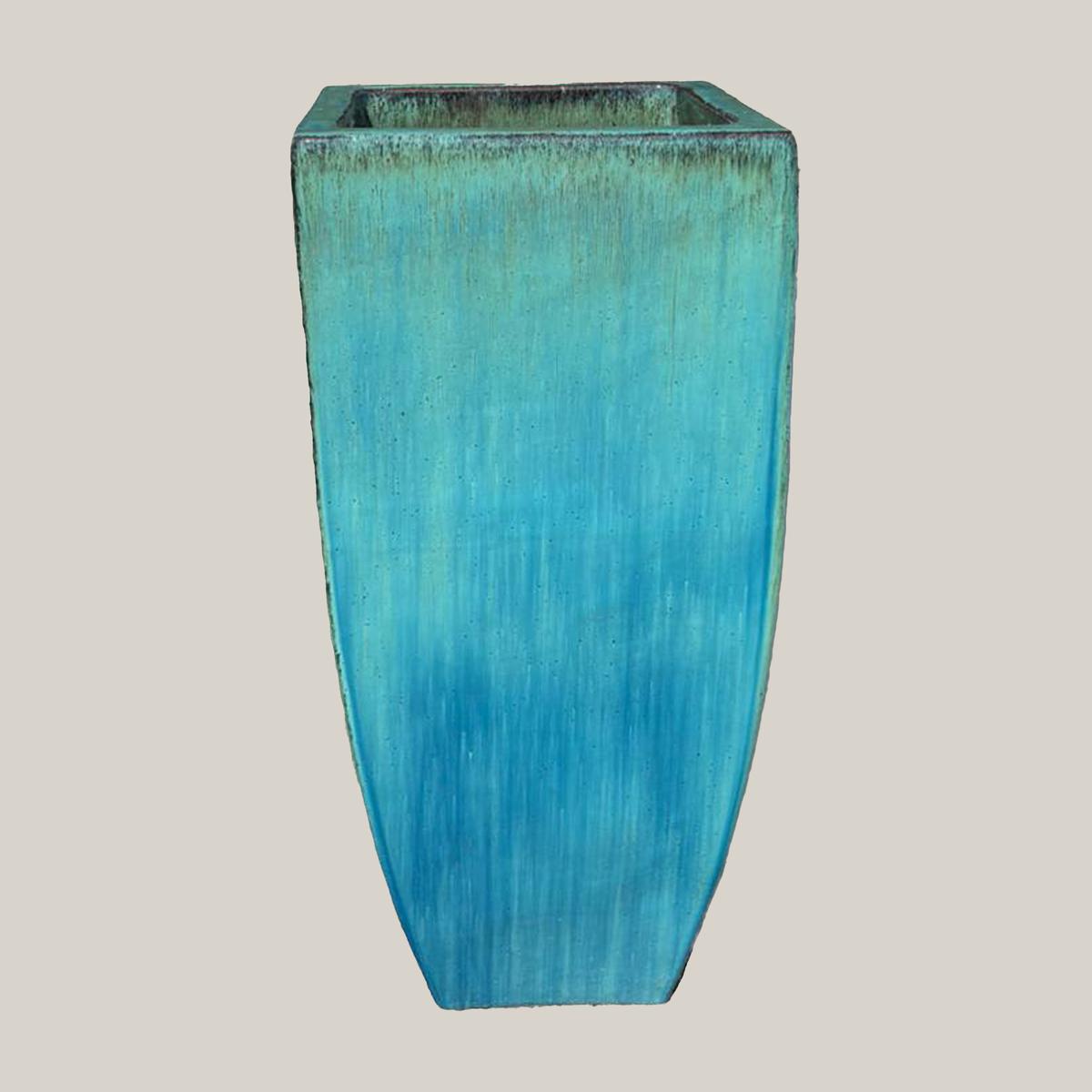 6137H82 - Falling Green Tall Tapered Square Planter - 10" x 10" x 22" | FALLING GREEN