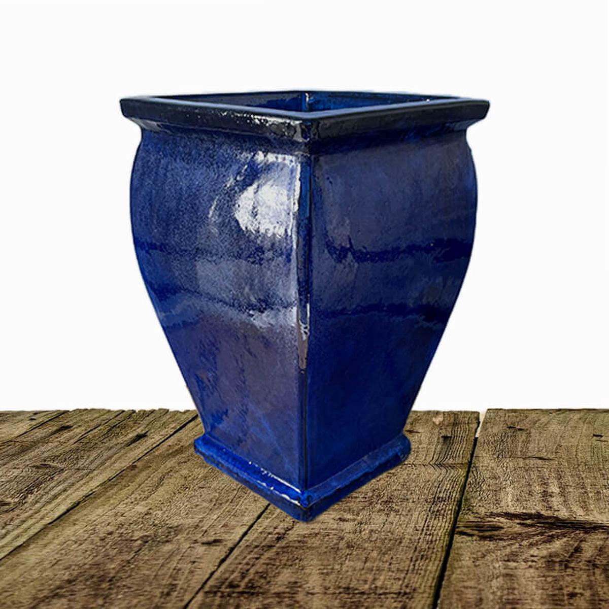 8829N8 8211 Blue Square Rim Ceramic Planter 8211 148221 x 148221 x 218221 8211 Blue