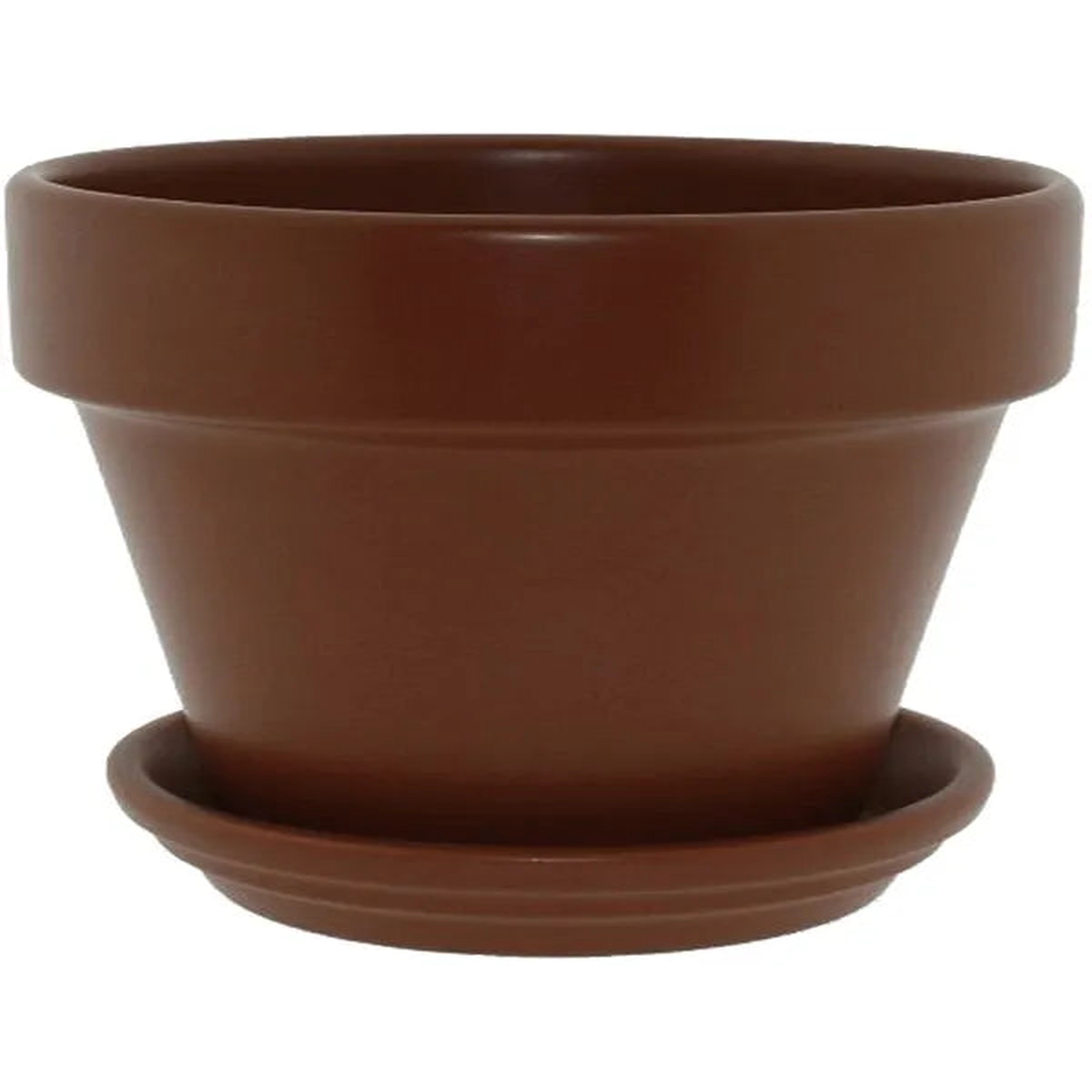Urbann Plant Pot 22cm Height 24cm Dia Pot & Saucer Matt Terra